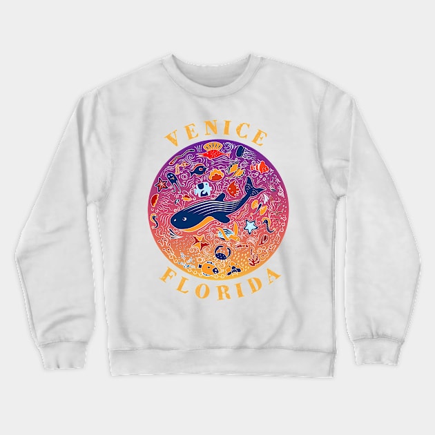 Venice Florida Cut Sea Life Souvenir Crewneck Sweatshirt by grendelfly73